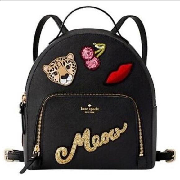 Kate Spade Black “Run Wild” Tomi Backpack Purse - Picture 8 of 13